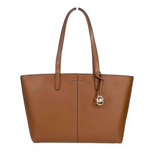 NEW Michael Kors Medium Zip Top Tote Carryall Bag Luggage Brown Handbag Purse